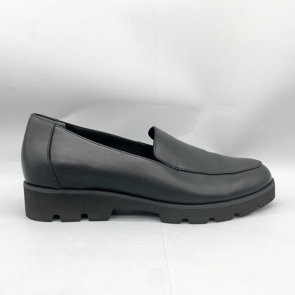 Vionic Womens 8 Kensley Loafers Shoes Black Leather Comfort Orthotic Slip On Lug